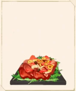 洋菓子店ローズ：図鑑384「ローストビーフときのこのサラダ」