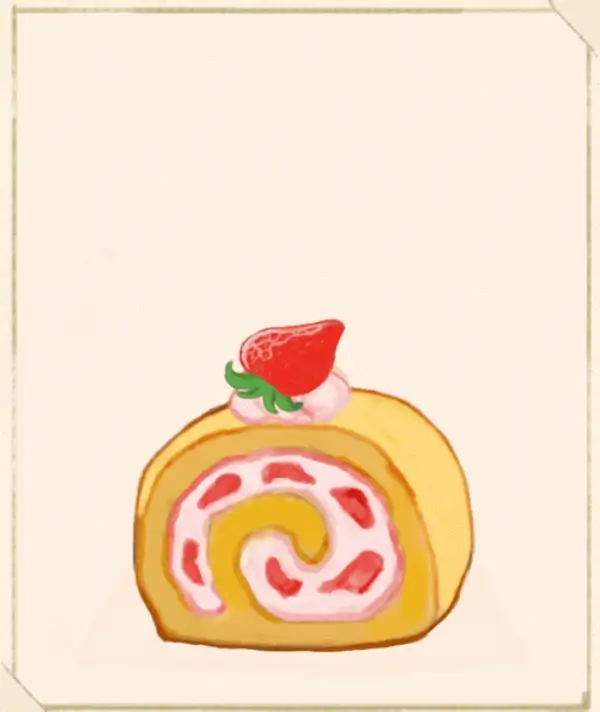 洋菓子店ローズ：図鑑017「いちごのロールケーキ」