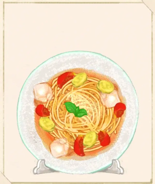 洋菓子店ローズ：図鑑387「トマトとそら豆の冷製パスタ」