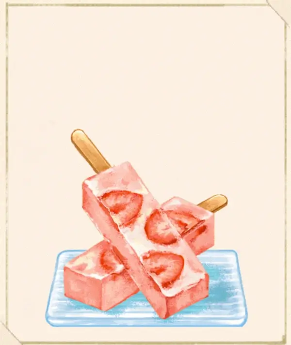 洋菓子店ローズ：図鑑855「イチゴミルクくずアイス」